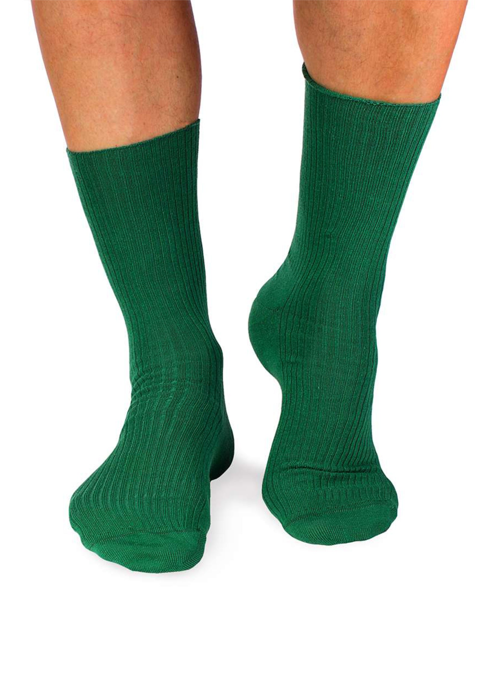 Chaussettes Sans Élastique Coton Bio Vert Foncé