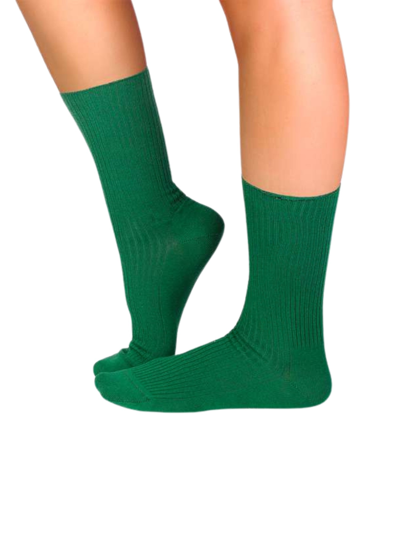 Chaussettes Sans Élastique Coton Bio Vert Foncé