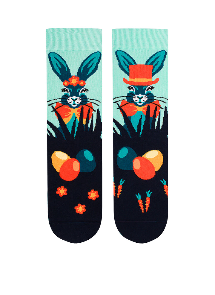 Chaussettes Arty Lapins de Pâques - Bleues & Menthes - Pirin Hill
