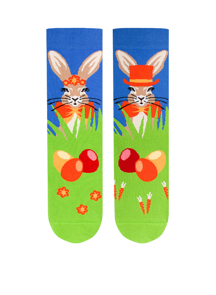 Chaussettes Arty Lapins de Pâques - Vertes & Bleues - Pirin Hill