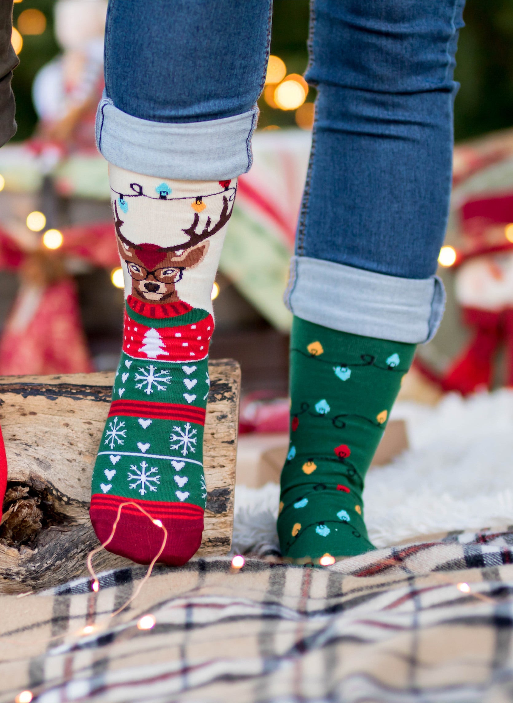 Chaussettes Arty Noël Rudolph Le Renne Intello