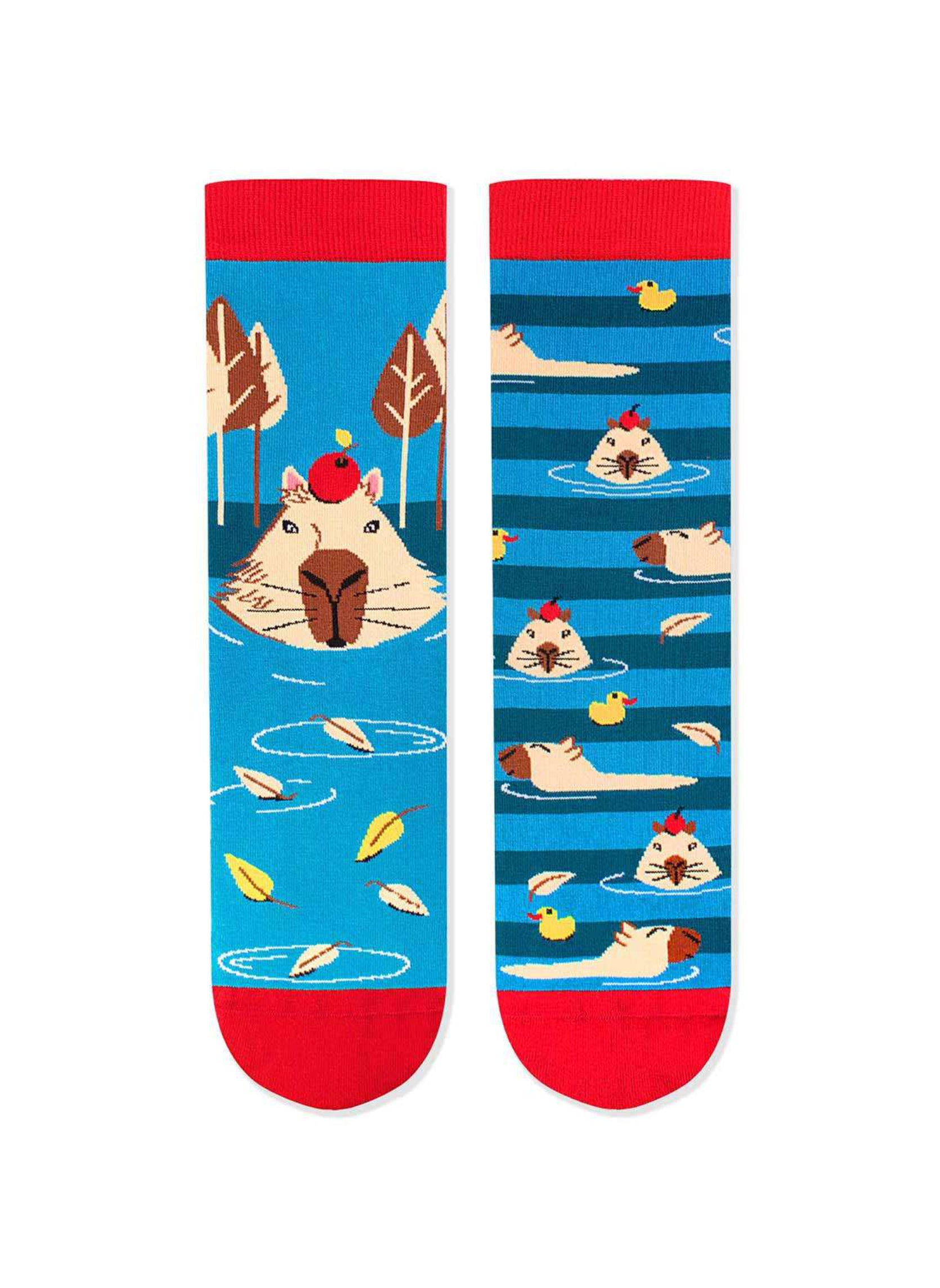 Chaussettes Arty Georges le Capybara - Turquoise