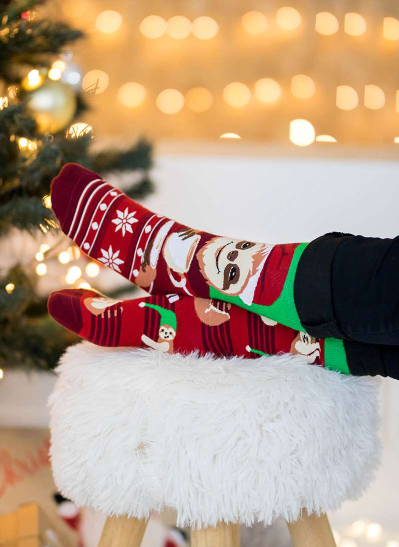Chaussettes Arty Noël Paresseux Festif