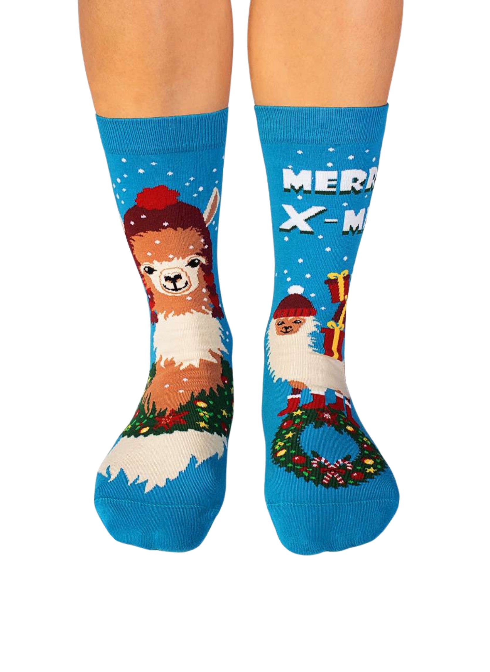 Chaussettes Enfants Arty Noël Turquoises Lama