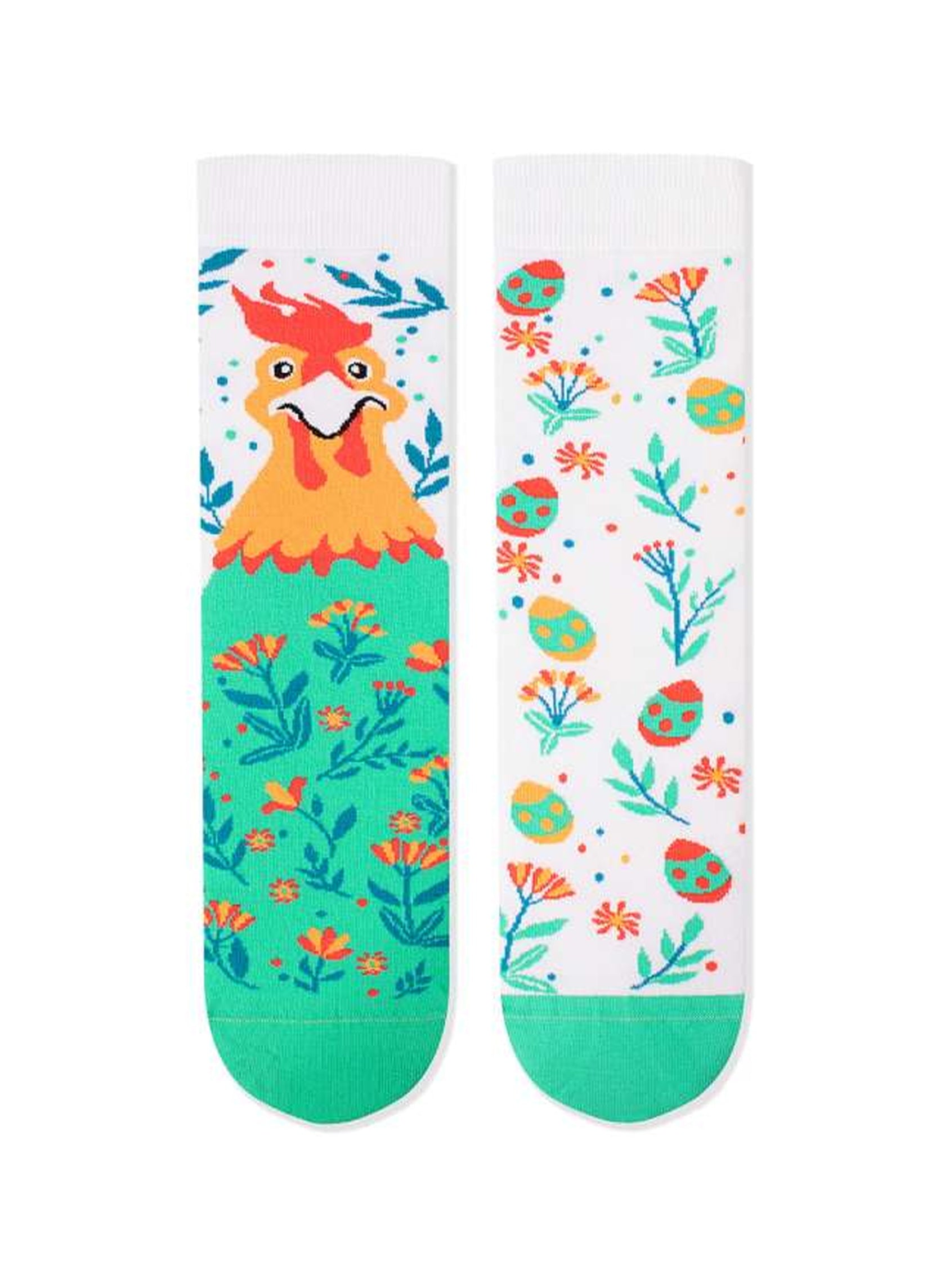 Chaussettes Arty Poulet de Pâques - Blanc & Menthe - Pirin Hill