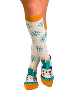 Chaussettes en Bambou Haut-Mollet Noël Lapin