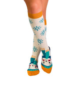 Chaussettes Enfants en Bambou Haut-Mollet Noël Lapin