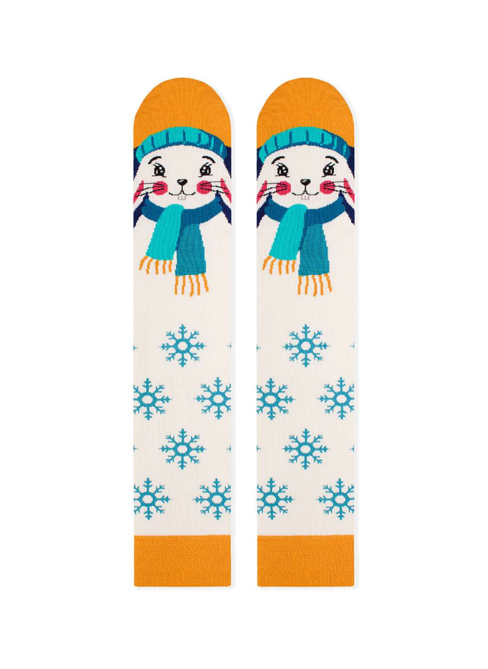 Chaussettes en Bambou Haut-Mollet Noël Lapin