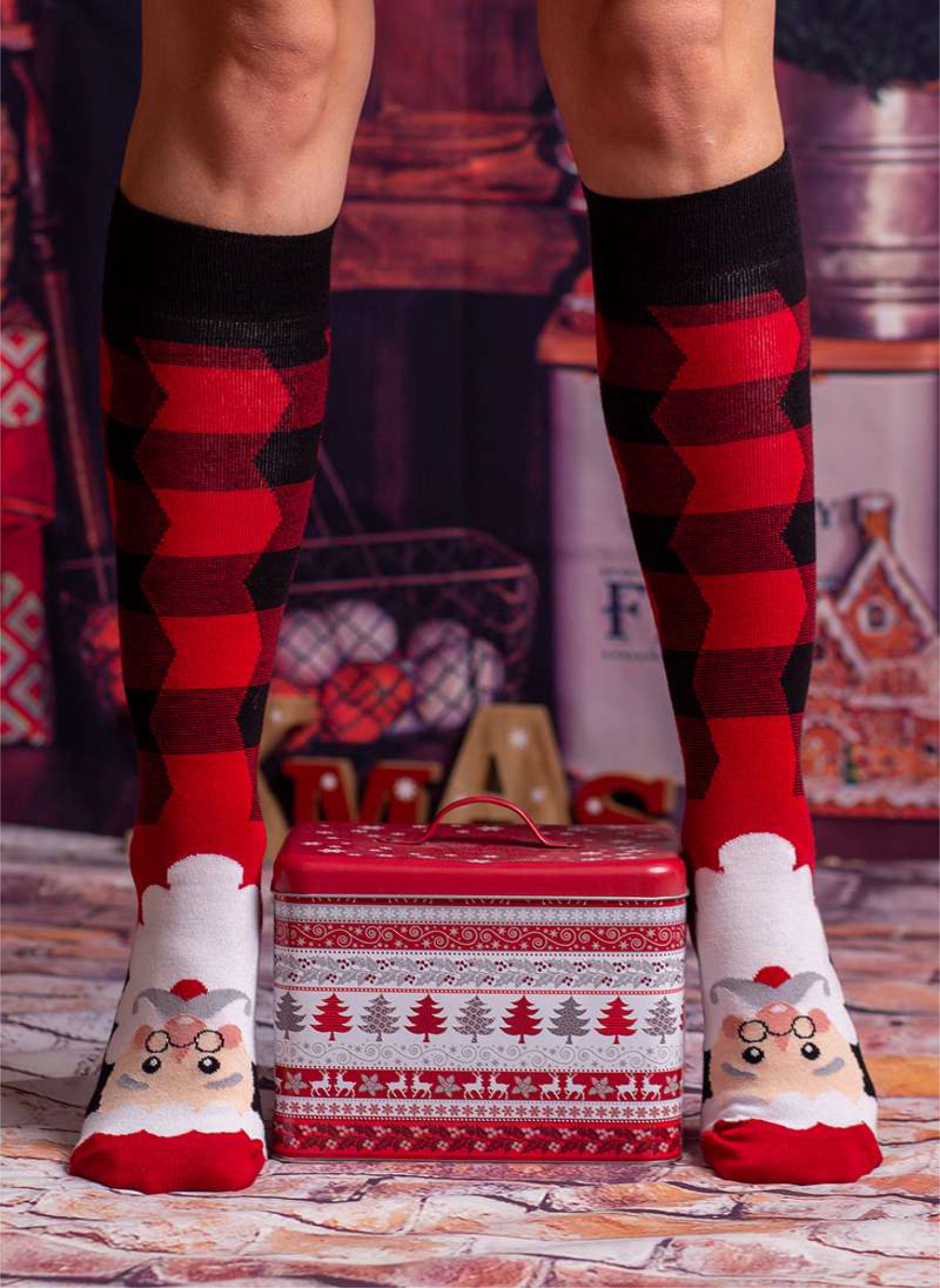 Chaussettes Enfants en Bambou Haut-Mollet Noël Père-Noël