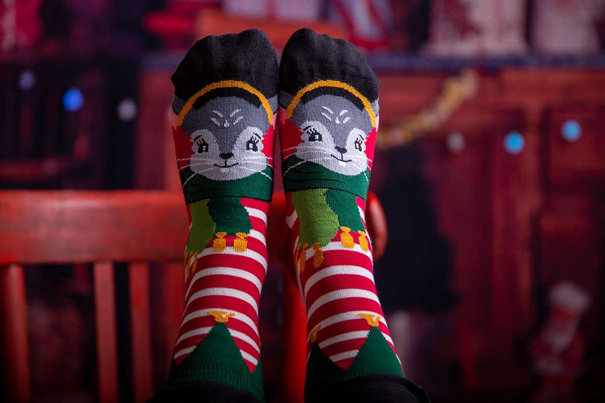Chaussettes en Bambou Noël Souris