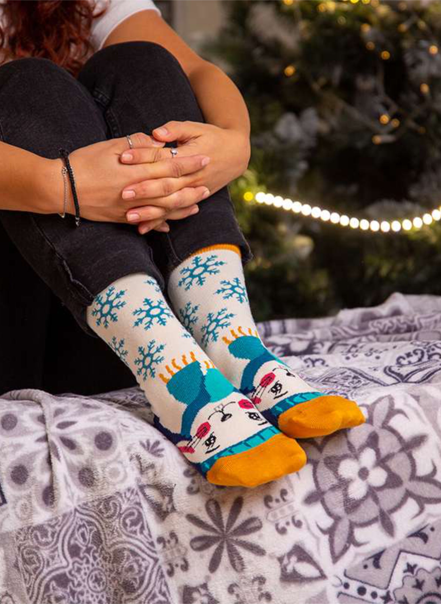 Chaussettes Enfants en Bambou Noël Lapin