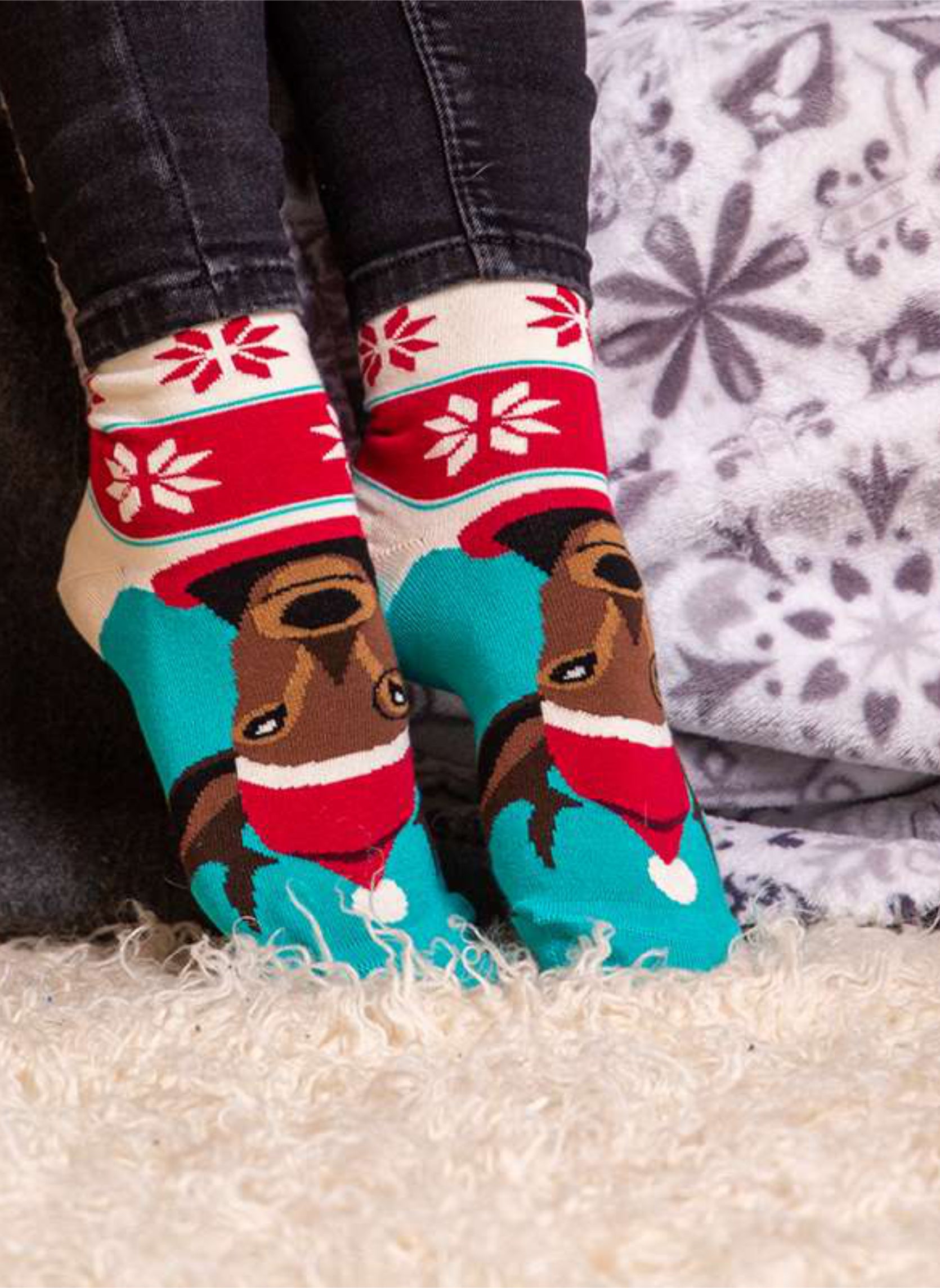 Chaussettes en Bambou Noël Rudolph le Renne