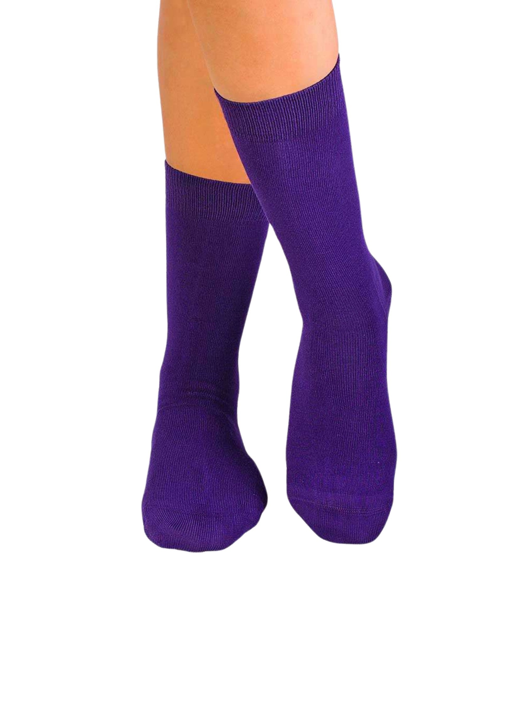 Chaussettes en Bambou Unies Violet Foncé