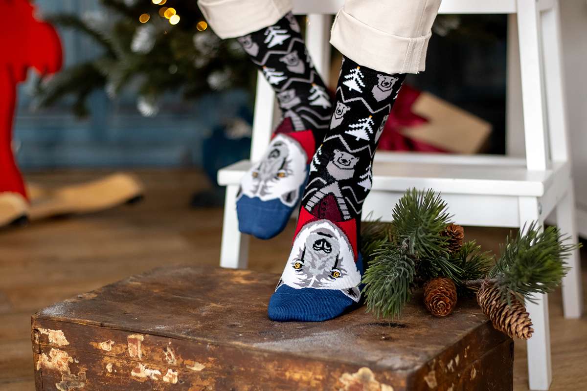 Chaussettes en Bambou Noël Ours Polaire