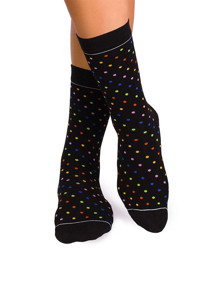 Chaussettes en Bambou à Pois - Noires - Pirin Hill