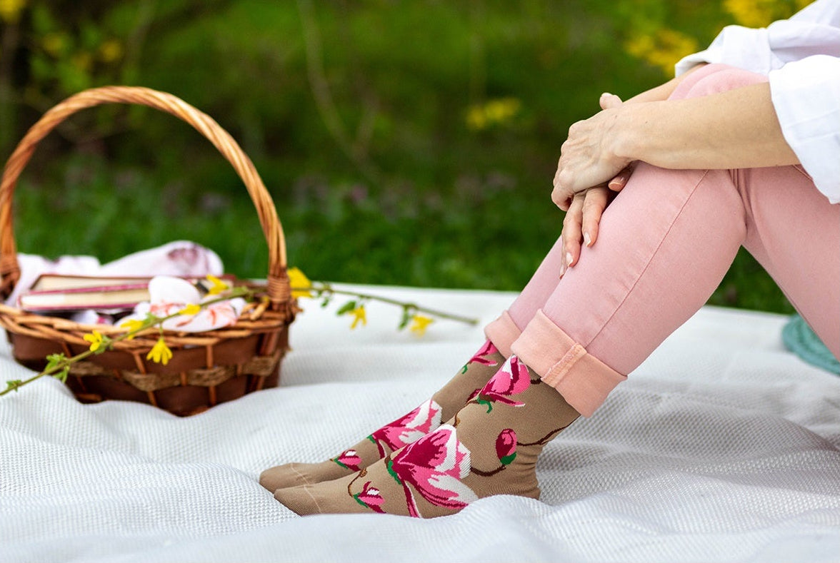 Chaussettes en Bambou Magnolia - Photo portée