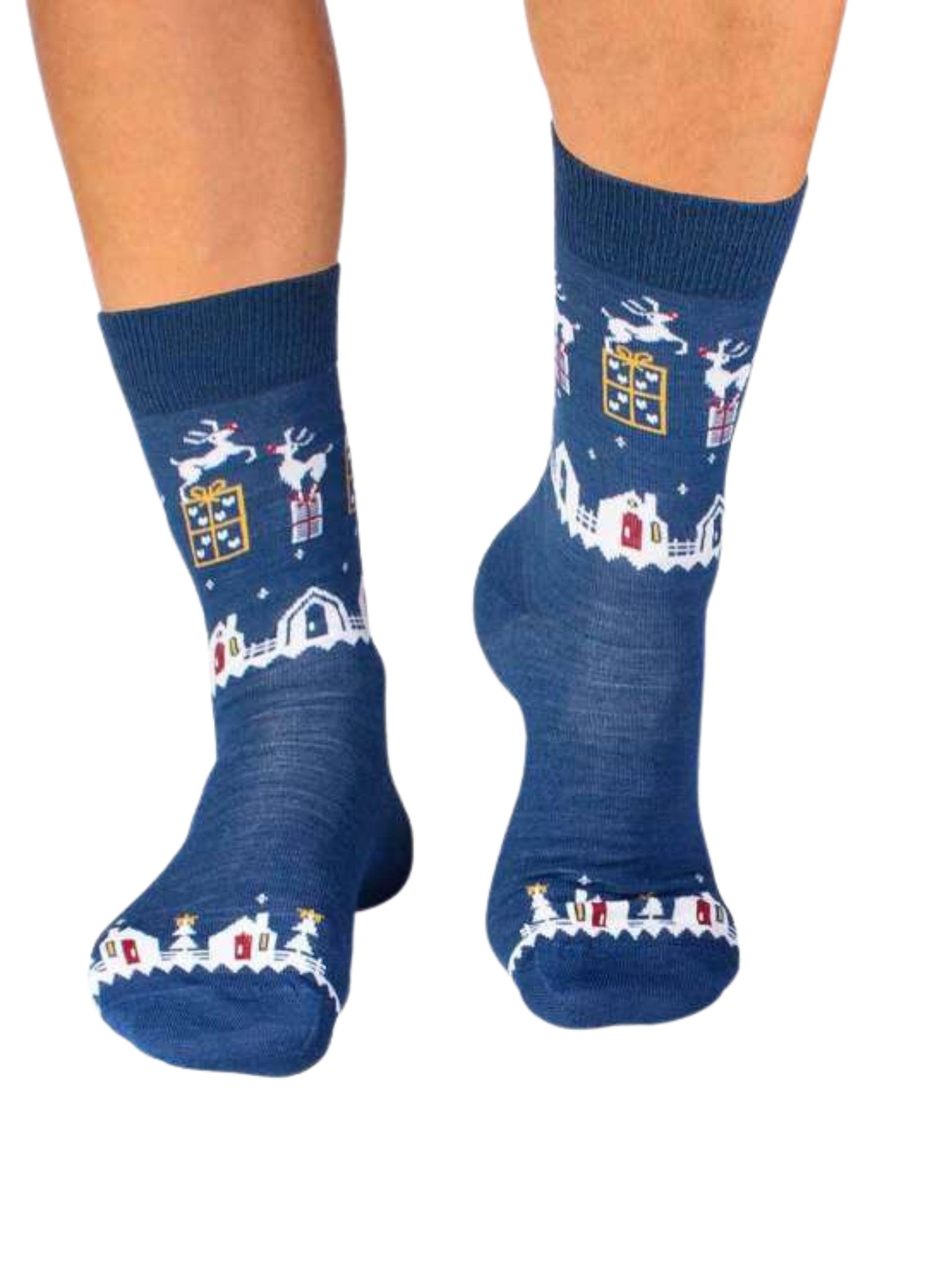 Coffret de 4 Paires de Chaussettes en Laine Mérinos Cadeaux de Noël