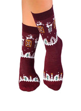 Chaussettes Laine Mérinos Cadeaux Bordeaux