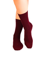 Chaussettes Laine Mérinos & Coton Bordeaux