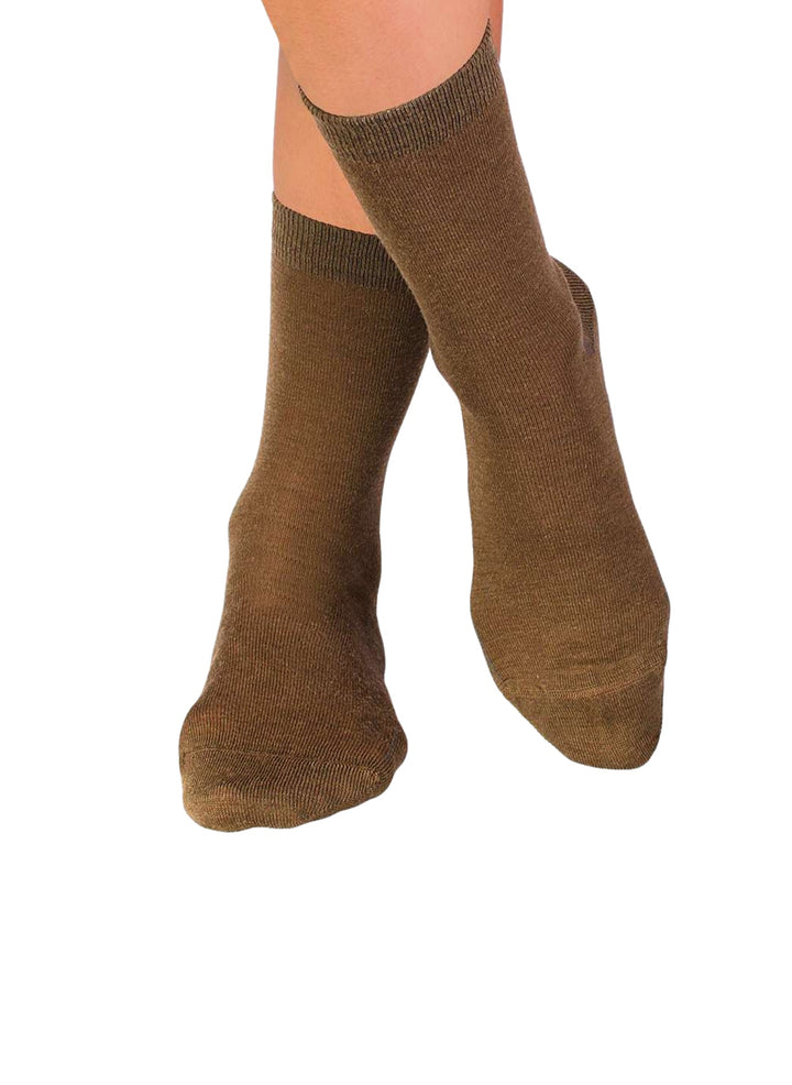 Chaussettes Laine Mérinos & Coton Marron Clair - Pirin Hill