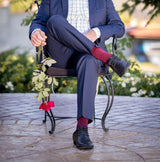 Chaussettes Haut-Mollet Laine Mérinos & Coton Bordeaux