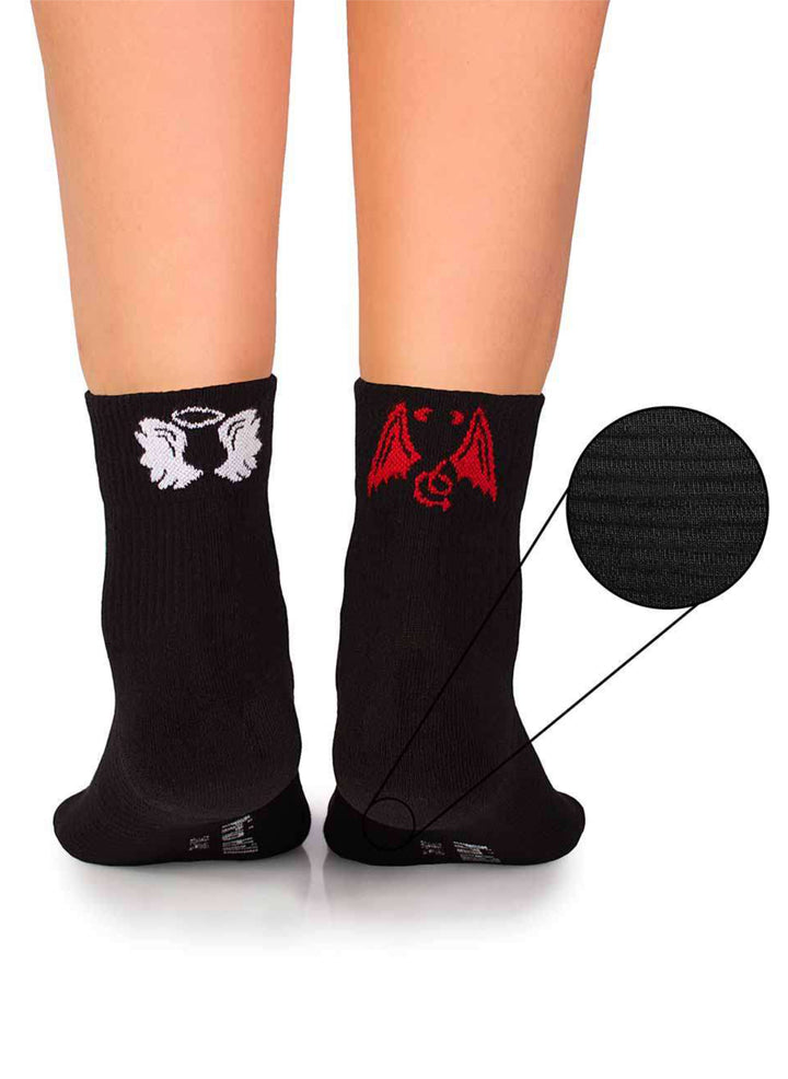 Chaussettes Courtes Active Day Noires Ange & Démon - Pirin Hill