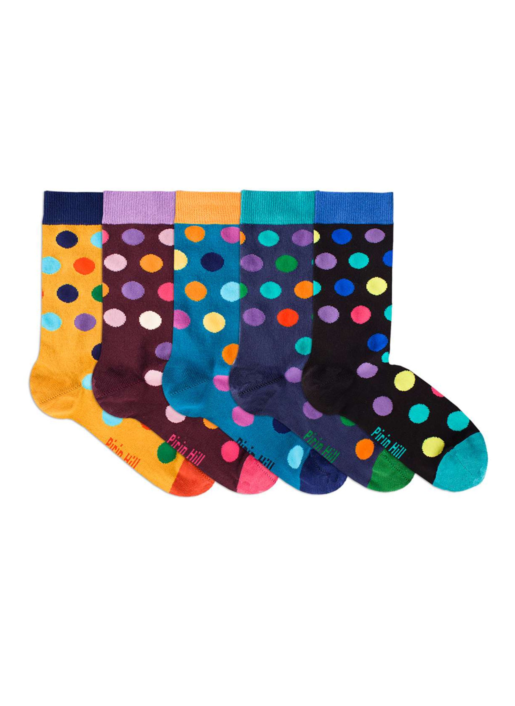 Coffret de 5 Paires de Chaussettes Bambou à Pois