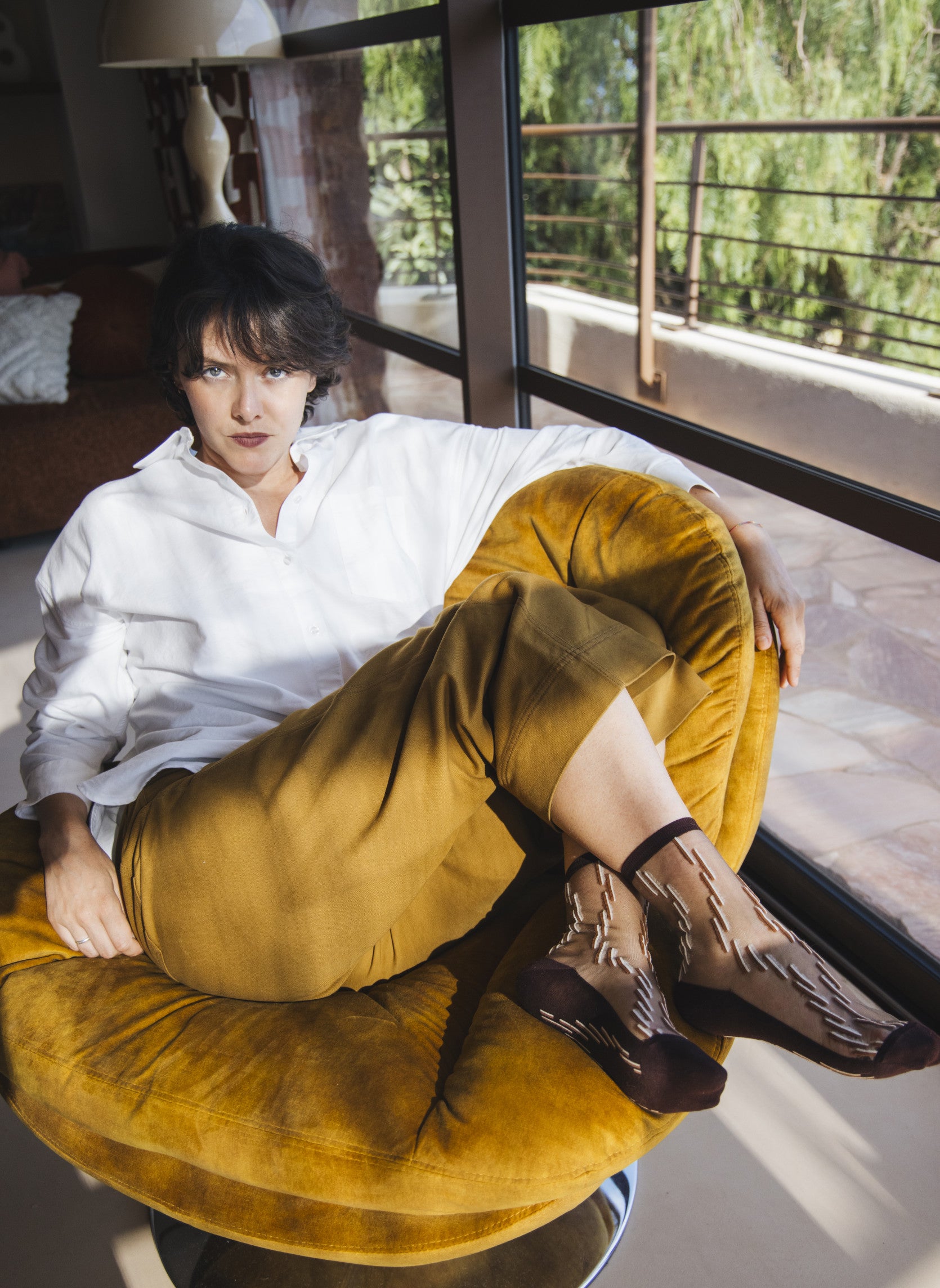 Chaussettes Transparentes Palina Brune