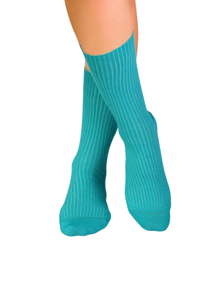 Chaussettes Sans Élastique Coton Bio Turquoise - Pirin Hill