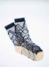 Chaussettes Transparentes Riflessi Bleue