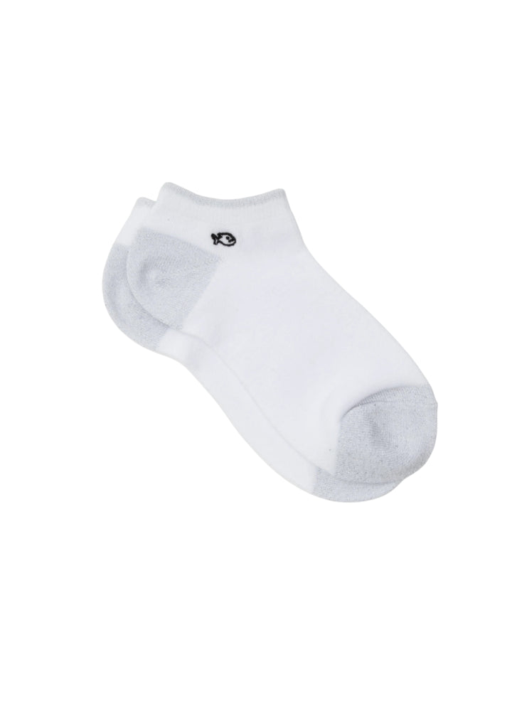 Socquettes à Paillettes Unies - Blanc & Argent - BILLYBELT