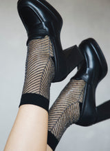 Chaussettes Transparentes à Paillettes Sapin Argenté