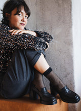 Chaussettes Transparentes à Paillettes Sapin Argenté