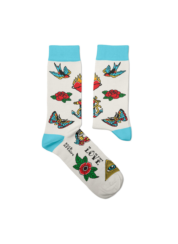 Chaussettes Tatouage Symboles Romantiques - Sock Affairs