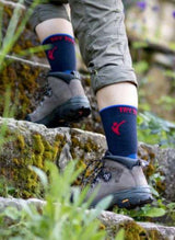 Chaussettes de Randonnée Fines Laine Mérinos Bleues