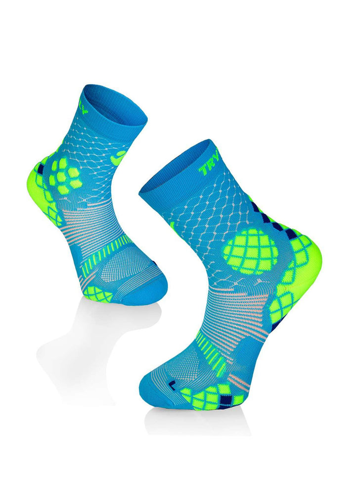 Chaussettes Compression Turquoise & Jaune - Try To Fly