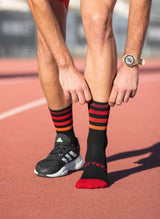 Chaussettes Running Microlon® Noir & Rouge