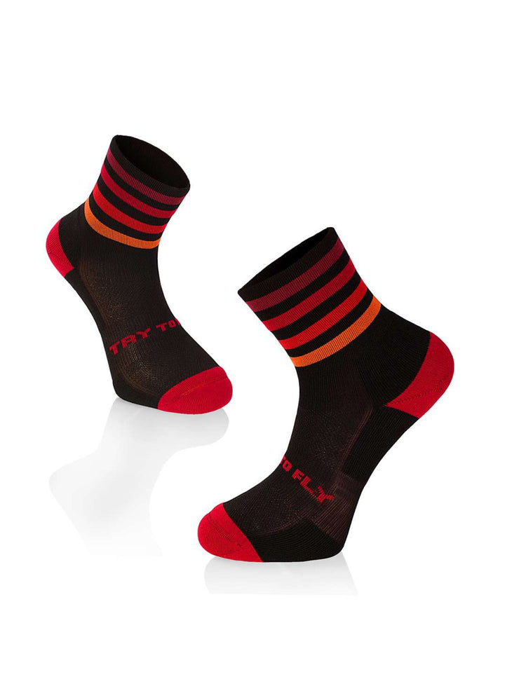 Chaussettes Running Microlon® Noir & Rouge - Try To Fly