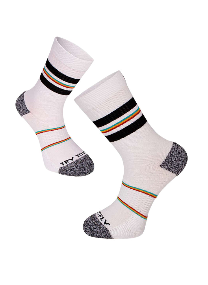 Chaussettes Active Life Style - Blanc, style rétro - Try To Fly