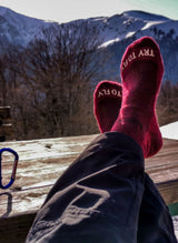 Chaussettes de Randonnée Laine Mérinos Bordeaux