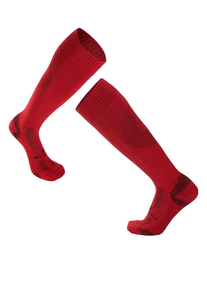 Chaussettes De Football Haut-Mollet - Rouge - Try To Fly