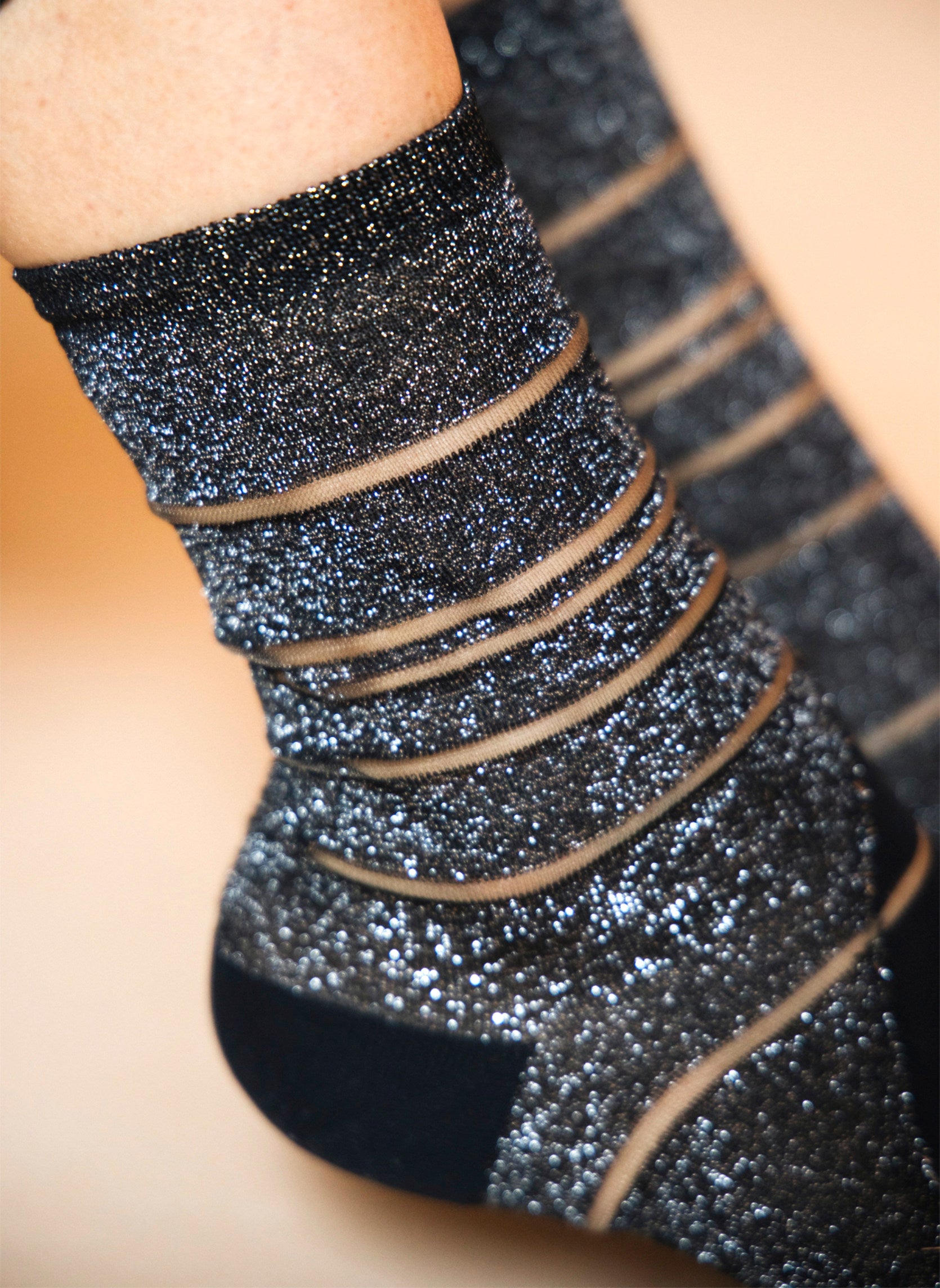 Chaussettes Transparentes à Paillettes Tate Modern Silver