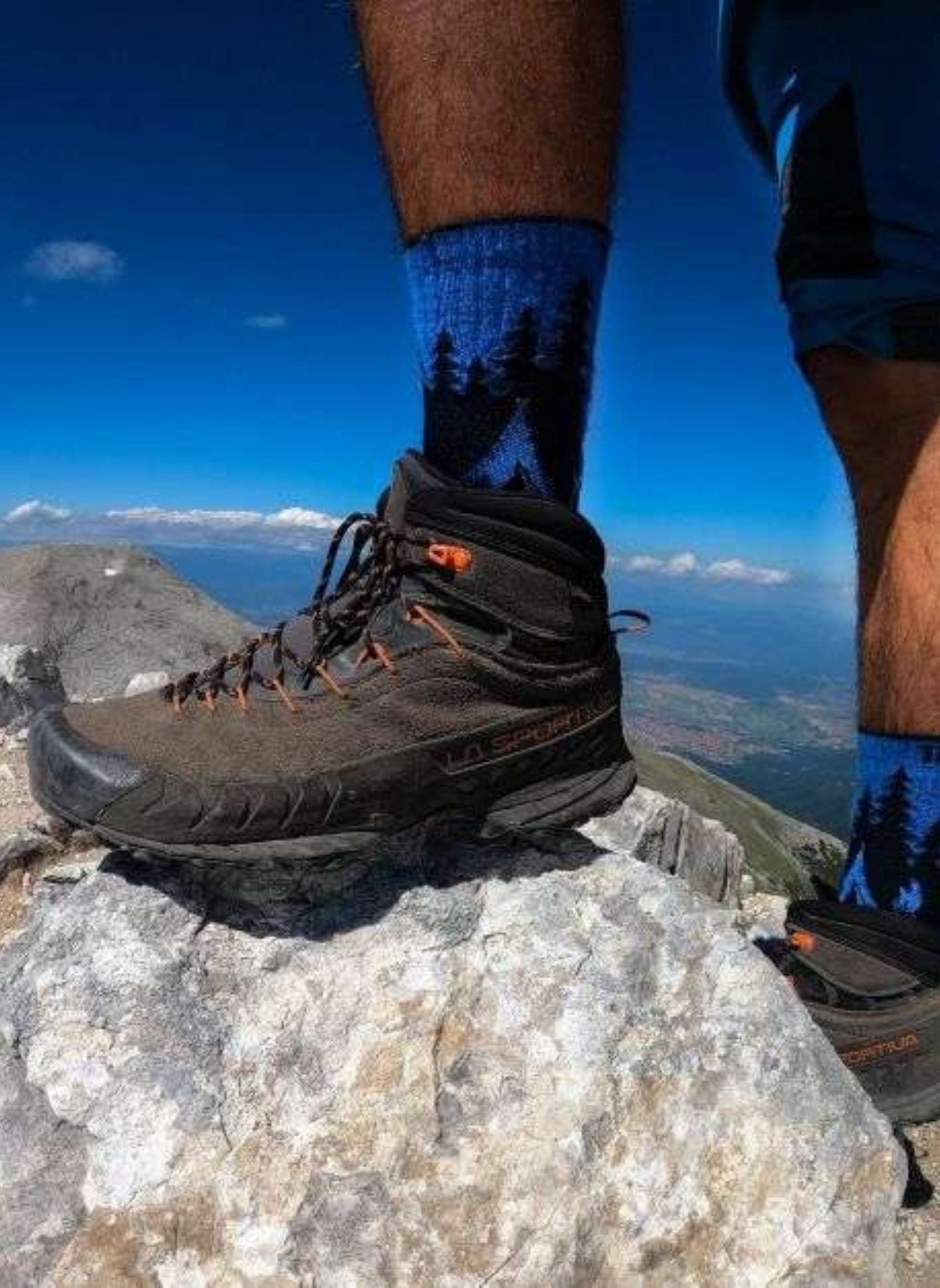 Chaussettes de Randonnée Laine Mérinos Bleues