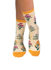 Chaussettes Coton Bio Fleurs & Herbes - Jaunes