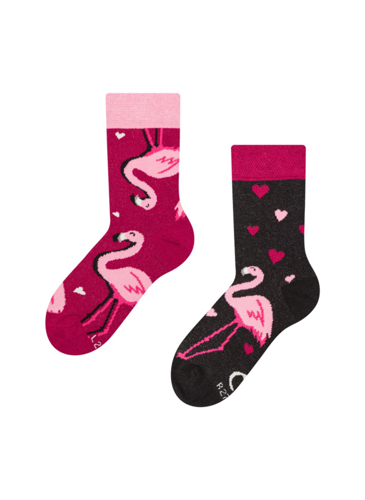 Chaussettes Enfants Cœurs & Flamants Roses - Dedoles