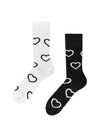 Chaussettes Bambou Petits Cœurs Noirs et Blancs