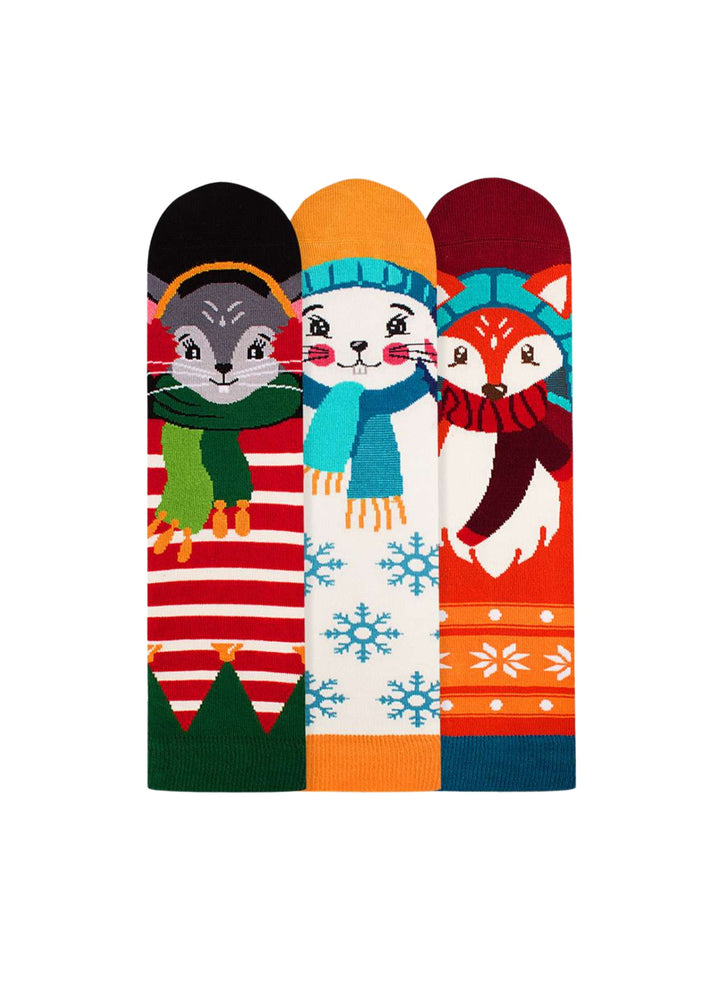 Coffret de 3 Paires de Chaussettes en Bambou - Souris, Lapin, Renard - Pirin Hill