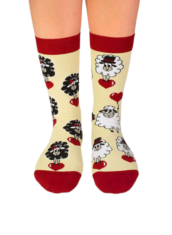 Chaussettes Arty Moutons Amoureux - Écrues - Pirin Hill