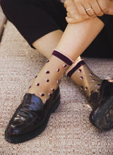 Chaussettes Transparentes à coeurs Vénus