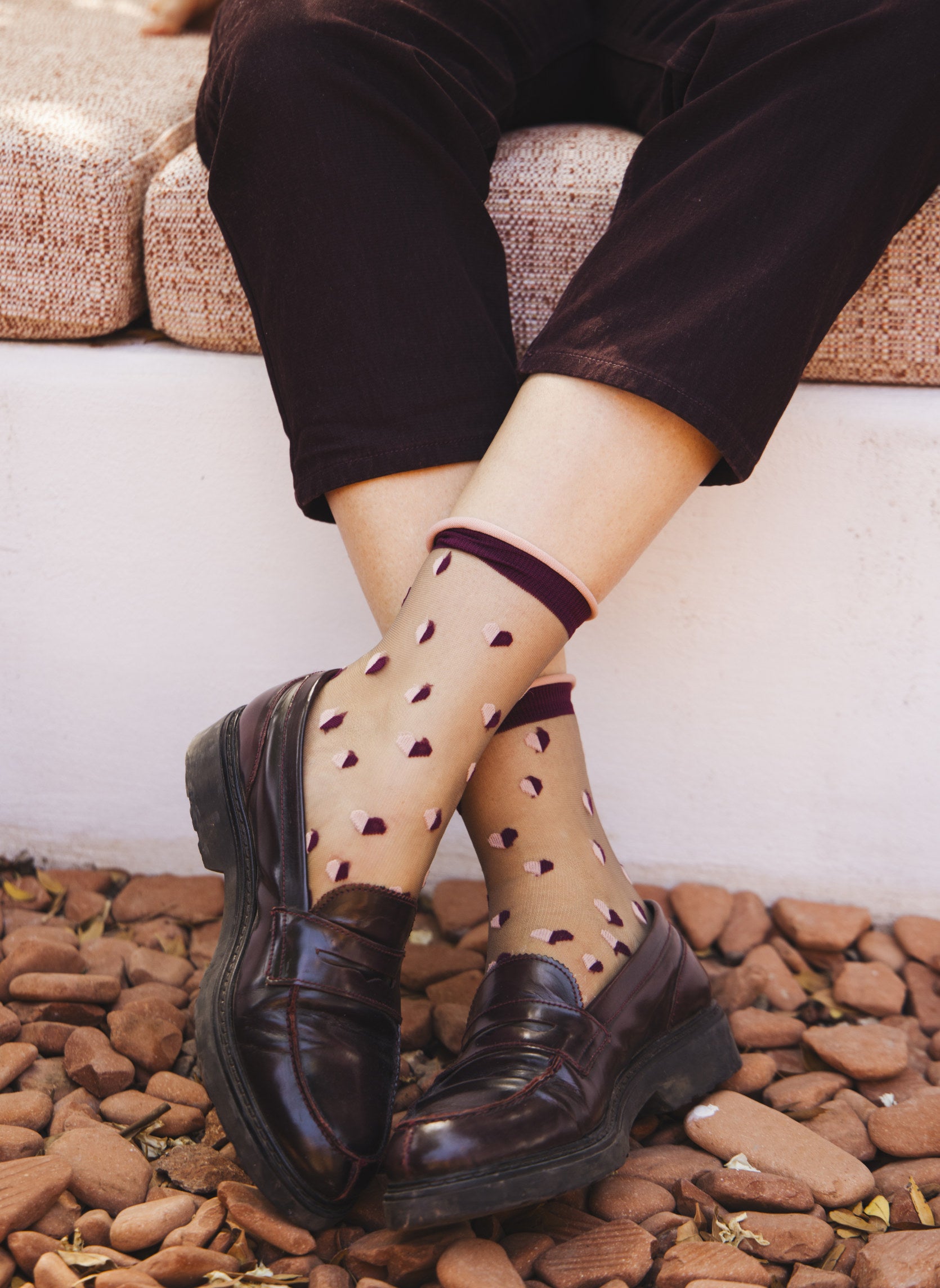 Chaussettes Transparentes à coeurs Vénus